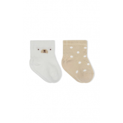 Mey İthalat® Penye Soket Çorap 2li 10142 Ekru Bej