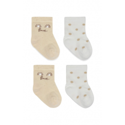 Mey İthalat® Penye Soket Çorap 2li 10142 Ekru Kahve