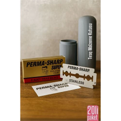 Mey İthalat® Permasharp 10 Adet Tıraş Jileti Tıraş + Tıraş Malzeme Kutusu Set 713126