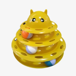 Mey İthalat® PetZoom Kedi Başlıklı 3 Katlı Kedi Oyuncağı
