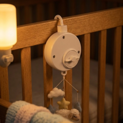 Mey İthalat® Pil Gerektirmeyen Bebek Uyutucu Müzik Kutusu Pratik Asılabilir Model