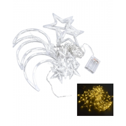 Mey İthalat® Pilli Ay Yıldız LED Perde Işık Ev ve Organizasyon Dekoru