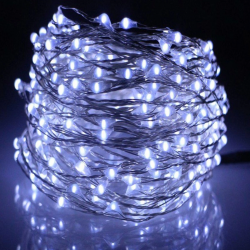 Mey İthalat®  Pilli Dekoratif Peri Led Işık 10 Metre Beyaz Parti Aydınlatma