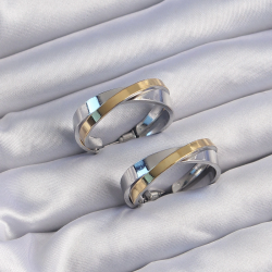 Mey İthalat® Pirinç Gold Gümüş Renkli Halka Küpe