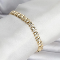 Mey İthalat® Pirinç Gold Renk Arpa Model Kadın Bileklik