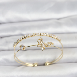 Mey İthalat® Pirinç Gold Renk Kelebek Model Kadın Bileklik