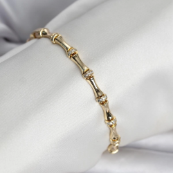 Mey İthalat® Pirinç Gold Renk Kemik Model Kadın Bileklik