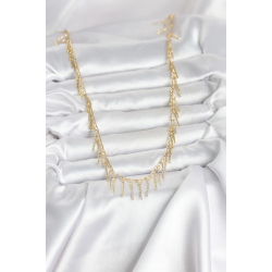 Mey İthalat® Pirinç Gold Renk Saçaklı Model Kadın Kolye