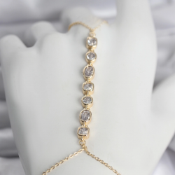 Mey İthalat® Pirinç Gold Renk Sıralı Zirkon Taşlı Kadın Şahmeran