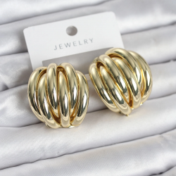 Mey İthalat® Pirinç Gold Renk Vintage Kadın Küpe