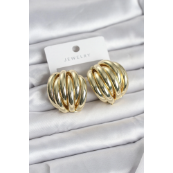 Mey İthalat® Pirinç Gold Renk Vintage Kadın Küpe