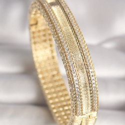 Mey İthalat® Pirinç Gold Renk Zirkon Taşlı Bileklik