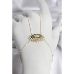 Mey İthalat® Pirinç Gold Renk Zirkon Taşlı Göz Model Kadın Şahmeran