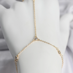 Mey İthalat® Pirinç Gold Renk Zirkon Taşlı Kadın Şahmeran