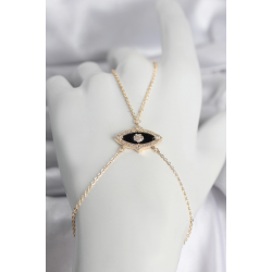 Mey İthalat® Pirinç Göz Model Gold Renk Zirkon Taşlı Kadın Şahmeran