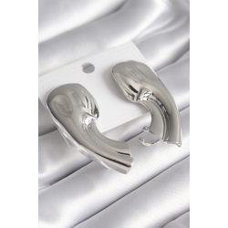 Mey İthalat® Pirinç Gümüş Renk İşlemeli Kadın Küpe