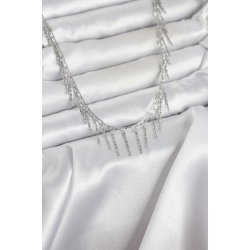 Mey İthalat® Pirinç Gümüş Renk Saçaklı Model Kadın Kolye