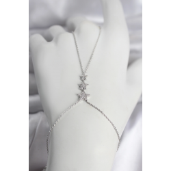 Mey İthalat® Pirinç Gümüş Renk Sıralı Yıldız Model Kadın Şahmeran