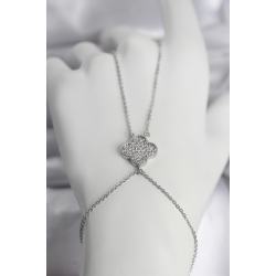 Mey İthalat® Pirinç Gümüş Renk Yonca Model Kadın Şahmeran