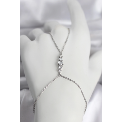 Mey İthalat® Pirinç Gümüş Renk Zirkon Taşlı Kadın Şahmeran