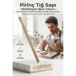 Mey İthalat® Pirinç Tığ Sapı - Ventilasyon İğne Tutucu Peruk İşleme, Saç Ekimi ve Hassas El İşçiliği Tutucu Aparat  723118
