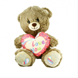 Mey İthalat® PJH2324 PELUŞ 30CM LOVE YOU KALPLİ AYI -VRD