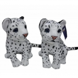 Mey İthalat® PL50135 25 CM OTURAN KÜÇÜK BEYAZ LEOPAR-HLY