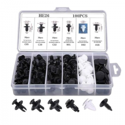 Mey İthalat® Plastik Bağlantı Elemanları Seti 100 Parça – Oto Kaplama Klipsi, Tampon ve Trim Sabitleme Perçinleri, Çok Amaçlı Klips Seti