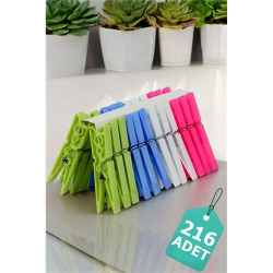 Mey İthalat® Plastik Çamaşır Mandalı 216 Adet 714510