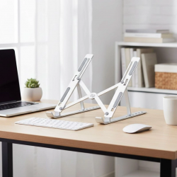Mey İthalat®  Plastik Katlanır Tablet Standı – Ayarlanabilir Açılı, Taşınabilir Masaüstü Telefon ve Tablet Tutucu Stand