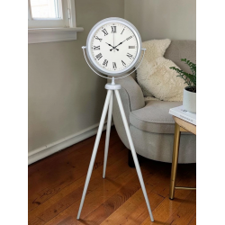 Mey İthalat® Platin Classic White Roma Tripod Ayaklı Saat