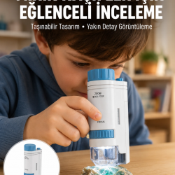 Mey İthalat® PMMA Optik Lensli Kompakt Taşınabilir Mikroskop Yeni Nesil