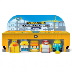 Mey İthalat®  POLI MRT-761 Robocar Poli Mini İnşaat Araçları 5li Set