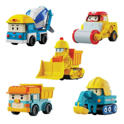Mey İthalat®  POLI MRT-761 Robocar Poli Mini İnşaat Araçları 5li Set