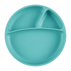 Mey İthalat®   Porsiyon Vakum Tabanlı Silikon Tabak Aqua Green