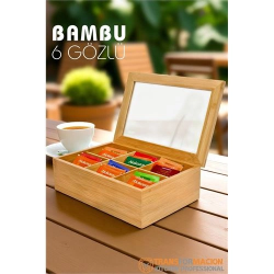 Mey İthalat® Poşet Çay Kutusu Ahşap Sallama Çay Organizer Kahve Şeker Aksesuar Kutusu 721846