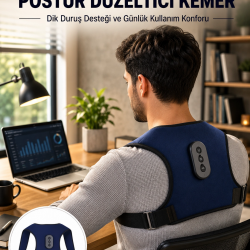 Mey İthalat® Postür Düzeltici Masaj Kemeri Titreşim Isıtma ve Destek Sistemi Yeni Nesil
