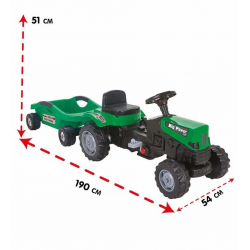 Mey İthalat® POWER PEDALLI BİG TROLLEY TRAKTÖR YEŞİL-PLS
