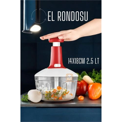 Mey İthalat® Pratik El Rondosu Üstten Basmalı 5 Bıçaklı 2.5 LİTRE 14X18CM 720896