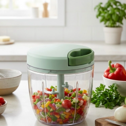 Mey İthalat® Pratik İpli Mutfak Doğrayıcısı Sebze Soğan Sarımsak Doğrayıcı