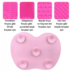 Mey İthalat®  Pratik Kolay Makyaj Fırçası Temizleme Matı Aparatı Aleti Küçük