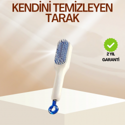 Mey İthalat® Pratik Mekanizmalı Saç Tarağı – Kendi Kendini Temizler, Taşınabilir