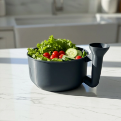 Mey İthalat® Pratik Sebze Yıkayıcı Süzgeçli Hazneli Ergonomik Saplı Mutfak Yardımcısı