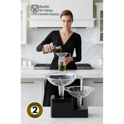 Mey İthalat® Premium 2'li Şeffaf Huni Seti: İtalyan Tasarımı BPA Free Kristal Netliğinde Kusursuz Akış
