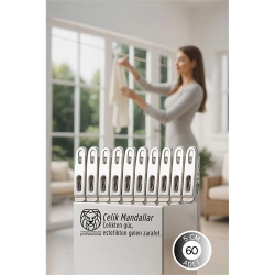 Mey İthalat® Premium Çelik Mandal Seti - 60'lı Elite Seri, Endüstriyel Mukavemetli Çamaşır Mandalı