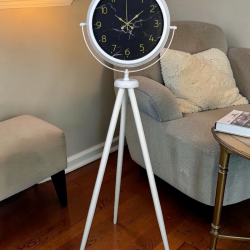 Mey İthalat® Premium Mermer Desenli Tripod Ayaklı Saat