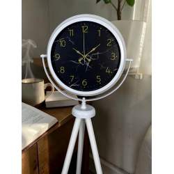 Mey İthalat® Premium Mermer Desenli Tripod Ayaklı Saat