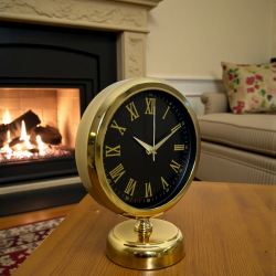 Mey İthalat® Prestige Gold Roma 25 x 20 Cm Metal Masa Saati