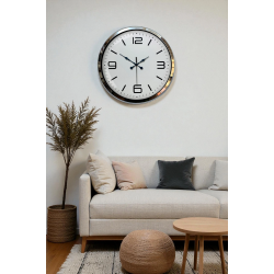Mey İthalat® Prestij Krom Metal 40 Cm Duvar Saati