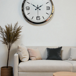 Mey İthalat® Prestij Krom Metal 40 Cm Duvar Saati